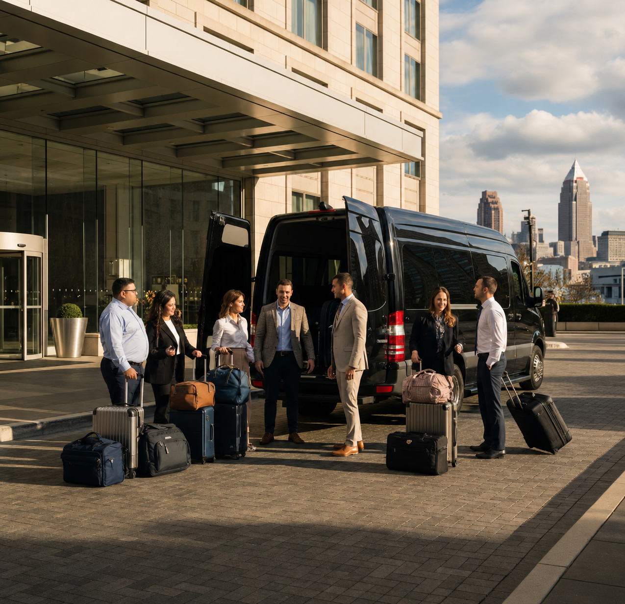 Group transportation shuttle van service in Kansas City